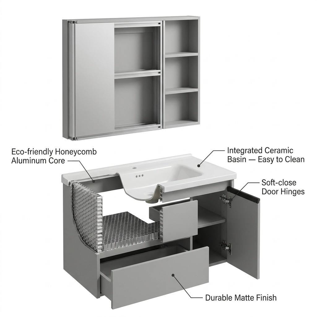 Bathroom CabinetModern Eco-Fri - Home Living Bathroom Vanity ulasan dan harga