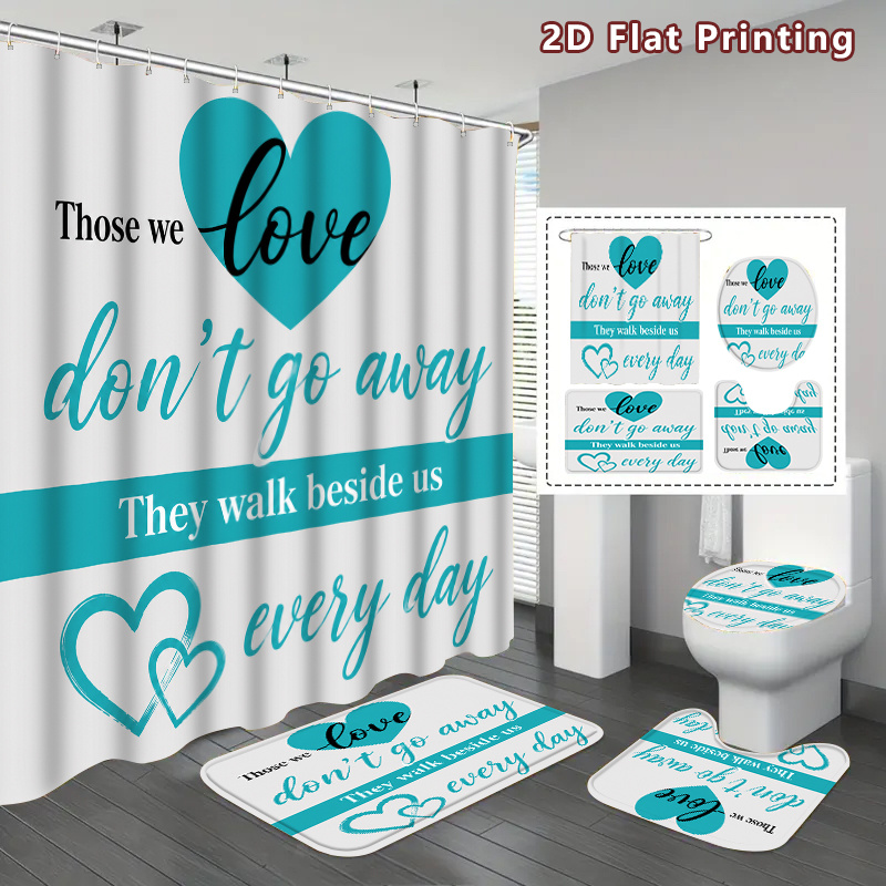 2D Flat, 2D Flat 4pcs Love Hea - Home Bathroom Quotes ulasan dan harga