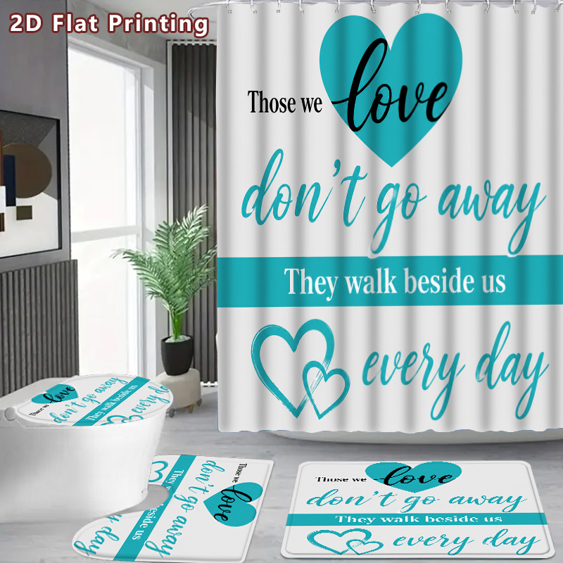 2D Flat, 2D Flat 4pcs Love Hea - Home Bathroom Quotes ulasan dan harga