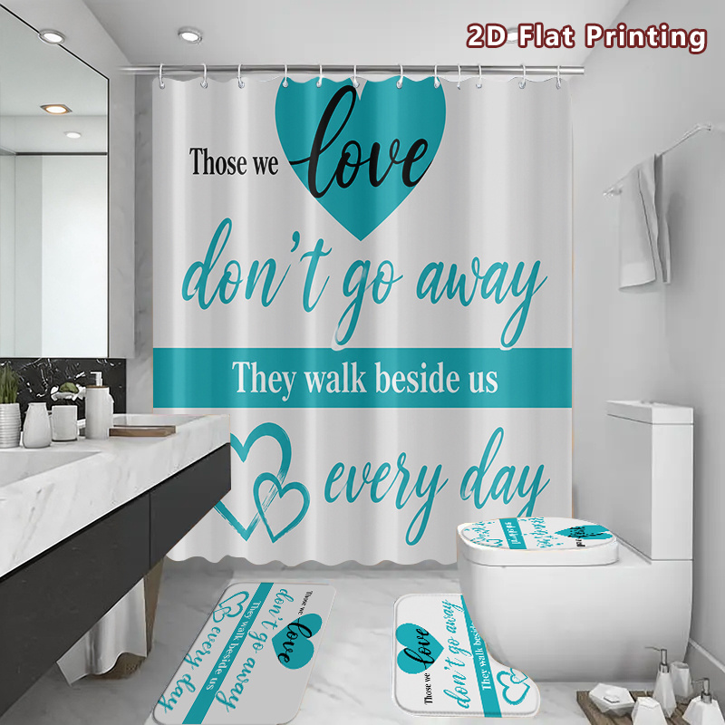 2D Flat, 2D Flat 4pcs Love Hea - Home Bathroom Quotes ulasan dan harga