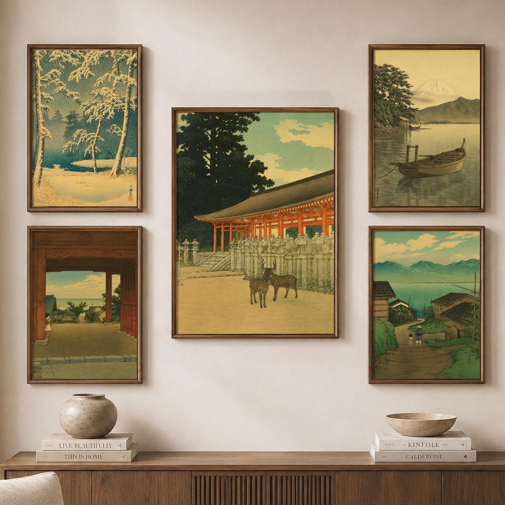 Vintage Japanese Temples Pagod - Home Bathroom Scene ulasan dan harga